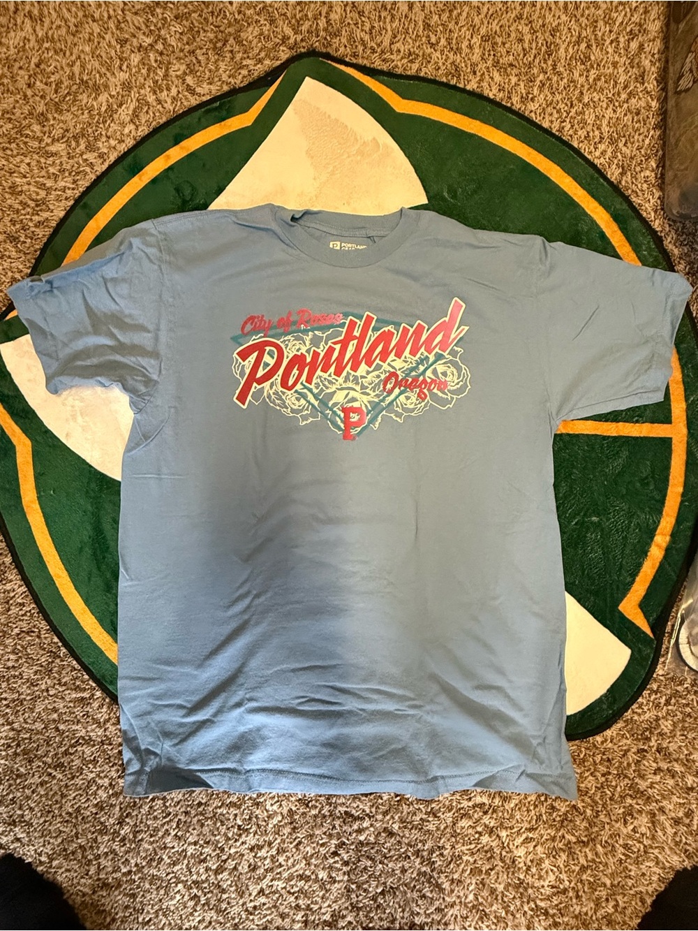 Portland Gear City of Roses Graphic Short Sleeve Tee - Light Blue